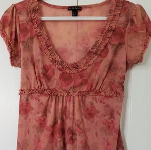 Floral net top size small